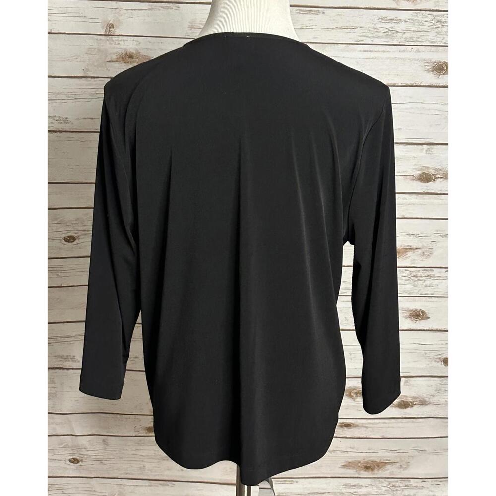 Travelers by Chico's black/silver sequin chevron open front jacket Size 2/L/12 - Picture 3 of 6
